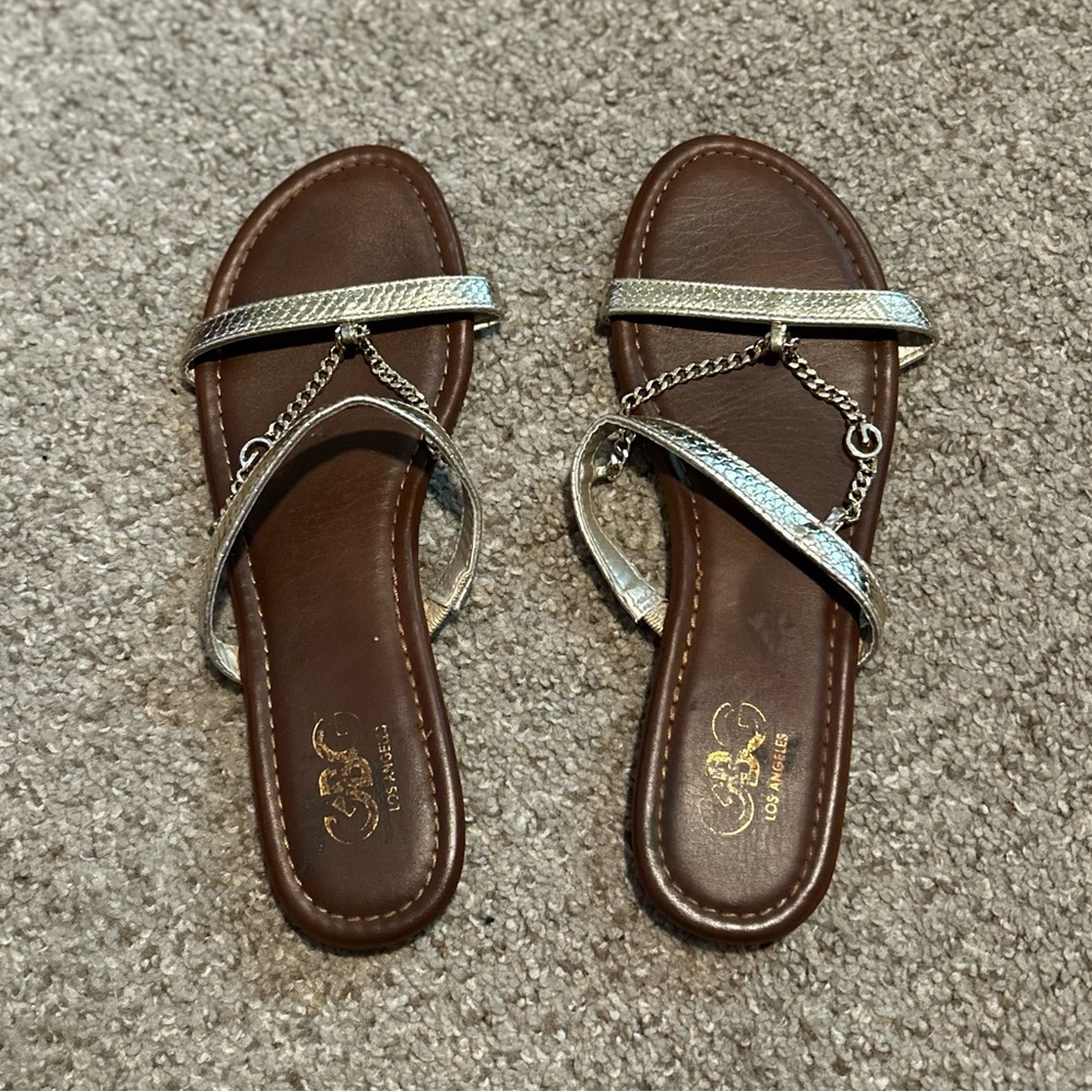 Gold chain sandals